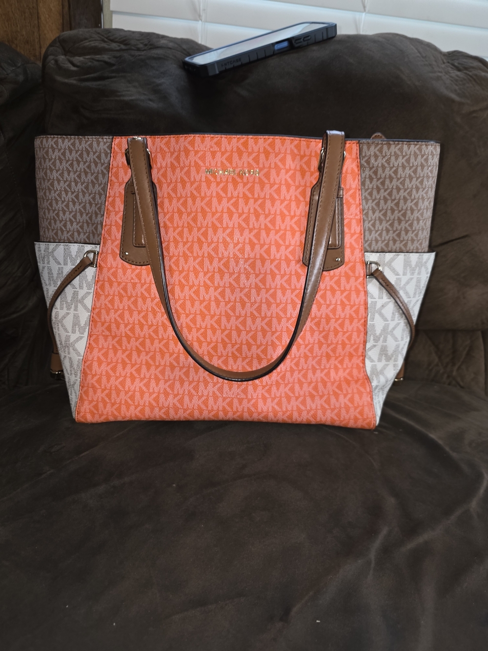 Michael Kors Orange Monogram Tote Bag